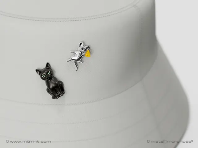 Metalmorphose Σετ 2 Καρφίτσες / 3D Metal Fashion Pins: Cat & Mouse 2