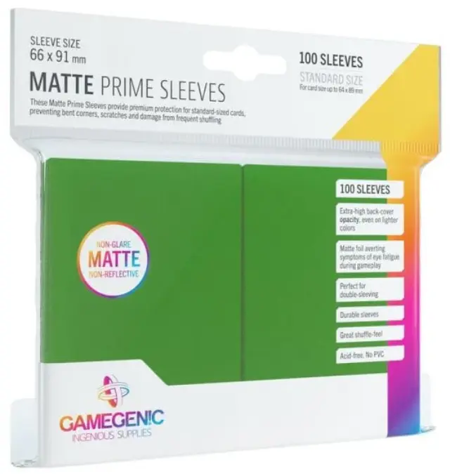 Gamegenic - Matte Prime Sleeves Green (100 Sleeves)