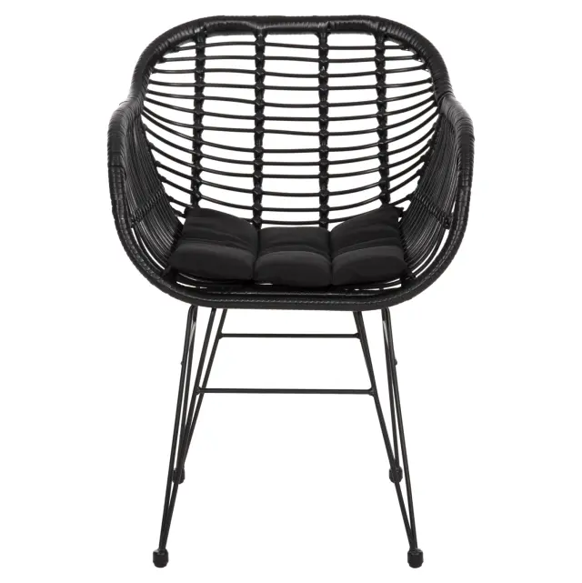 ΠΟΛΥΘΡΟΝΑ ΜΕ ΜΑΞΙΛΑΡΙ ΜΕΤΑΛΛΙΚΗ FB95450.32 ΜΕ WICKER ΜΑΥΡΟ 58x59x82Υεκ. 3