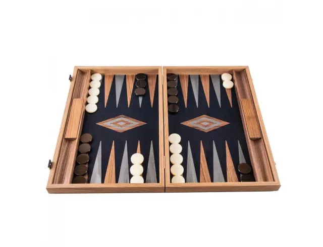 Σετ Χειροποίητο Τάβλι Premium American Walnut with Black Oak Manopoulos από Ξύλο με διαστάσεις 48x30cmBKB1