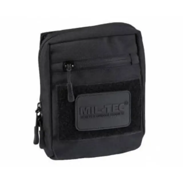 Mil-Tec Black Multi Purpose Pouch With Hook - Loop Backside