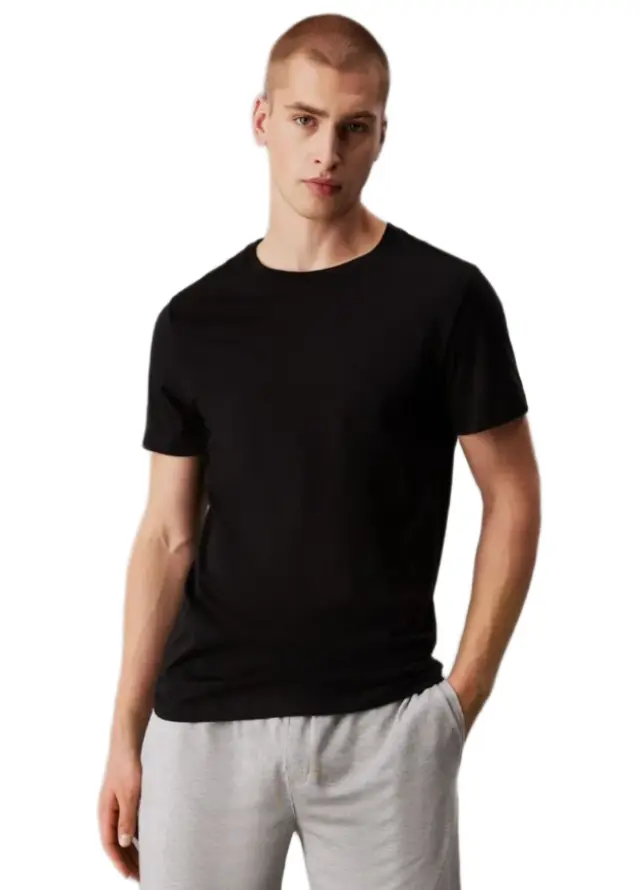 Calvin Klein Ανδρικό T-Shirt Crew Neck CK Monogram - Τριπλό Πακέτο, Χρώμα Grey Heather-White-Black 2