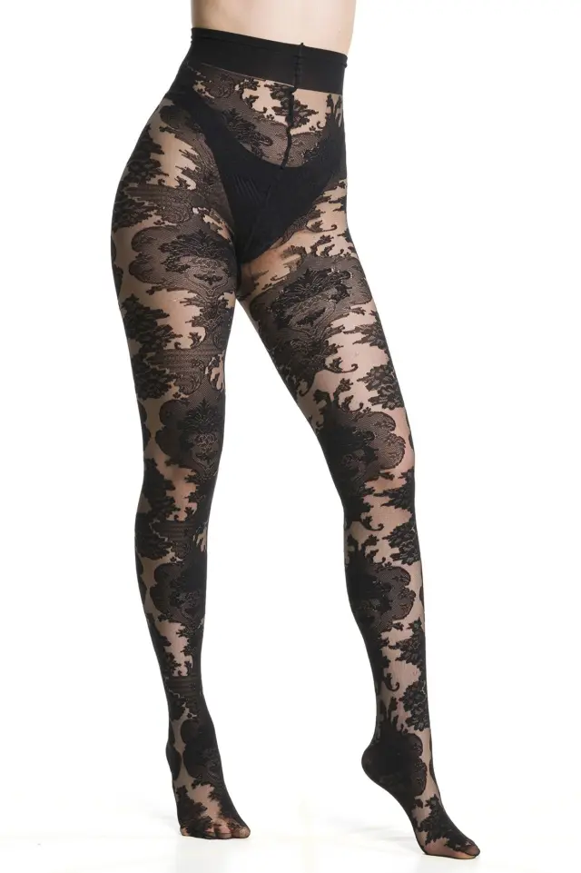 Trasparenze Mistral Καλσόν Mαύρο Damask Lace 40 Denier Μαύρο
