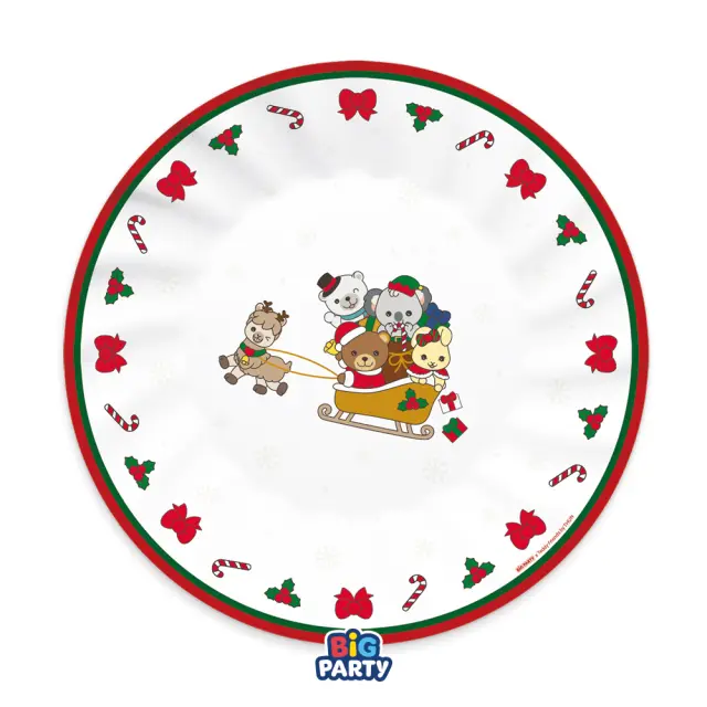 Πιατα Χάρτινα 25εκ Christmas Teddy Friends by THUN / 6 τεμ