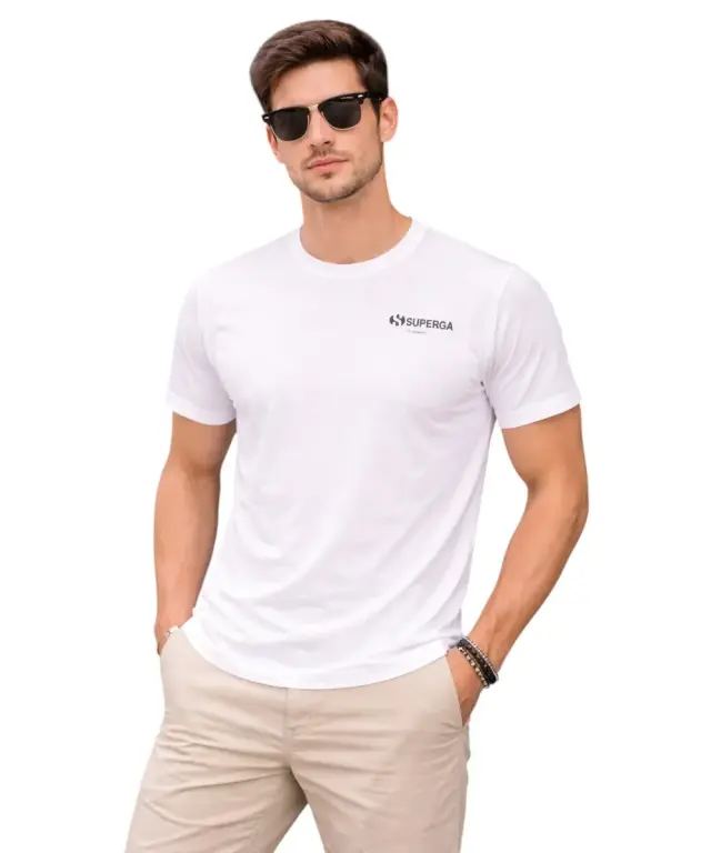 Superga - Ανδρική Μπλούζα T-shirt S263450-100 Λευκό - 2XL