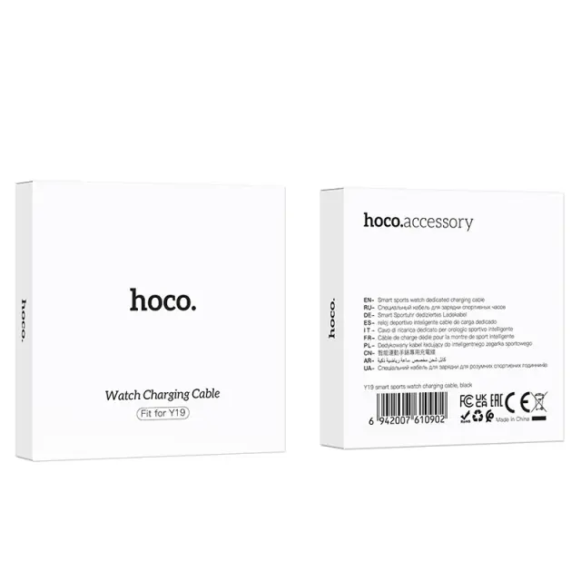 Φορτιστής Hoco για Y19 Smart Sports Watch Μαύρος Απόσταση Μαγνητών: 0,6mm Απόσταση Επαφών: 0,4mm 2