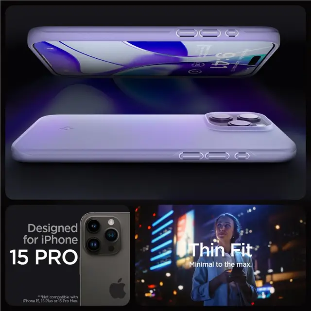 Spigen Thin Fit, iris purple - iPhone 15 Pro 2