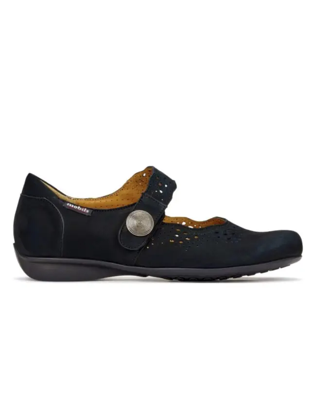 Mephisto Μπαρέτες Γυναικείο δέρμα Nubuck Μαύρο MEP/FABIENNE BLACK 3