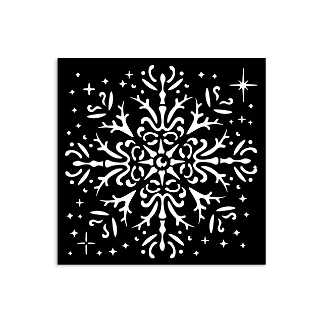 Thick Stencil Stamperia 12x12cm, The Owl's House, Χιονονιφάδα