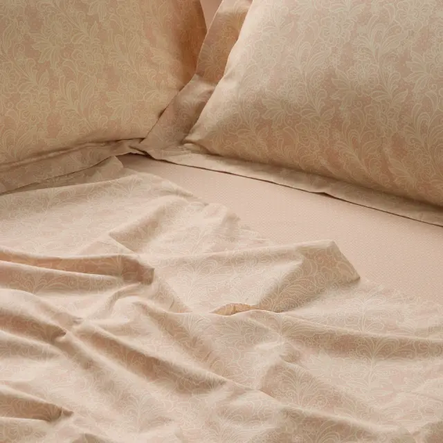 Σετ Σεντόνια 170x200+35 Υπέρδιπλα Casual Das Home 5441 Ivory-Nude Με Λάστιχο70% Βαμβάκι-30% Πολυέστερ 2