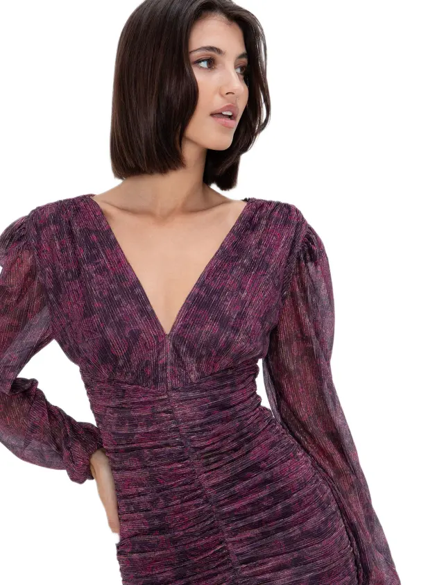 Toi amp; Moi γυναικείο mini lurex φόρεμα με ντραπέ σχέδιο 50-6945-226-1 2