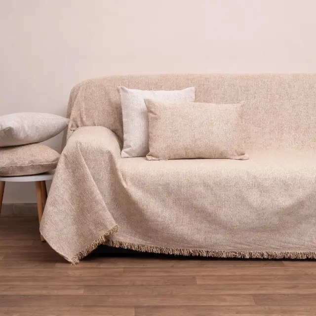 Ριχτάρι Διθέσιο 180x240 Viopros 2217 Αμμος 100% Chenille