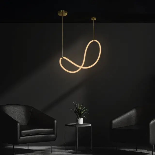 LED Κρεμαστό Φωτιστικό Οροφής GLOW 34Watt CCT με Χειριστήριο σε Χρυσό Πλατίνα και Λευκό Νήμα KLV-101-0156