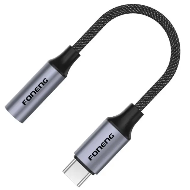 Αντάπτορας Foneng BM30 3.5mm Θηλυκό σε USB C Αρσενικό 0.14m Μαύρο N71209