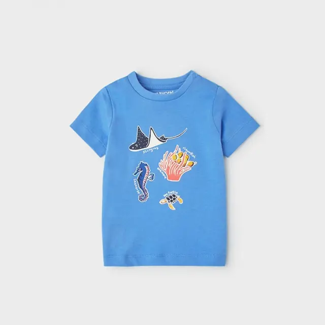 Baby 6 μηνών έως 4 ετών Μπλούζα κοντομάνικη play φωσφοριζέ λεβάντα