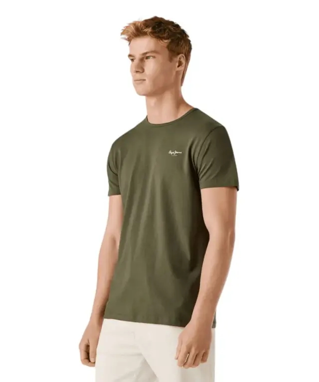 Pepe Jeans - Ανδρικό T-shirt Original Basic PM5010180-728 Χακί 3