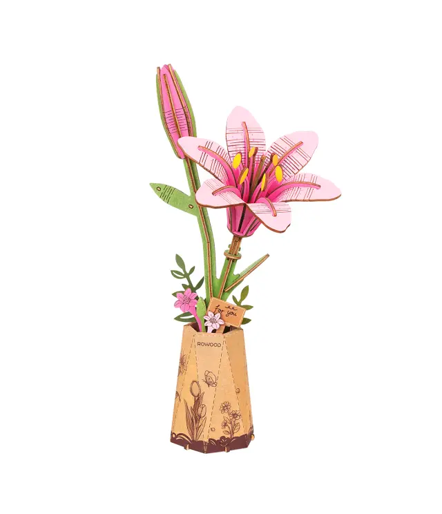 Robotime Wooden Bloom Craft Pink Lily TW071