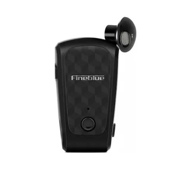 Fineblue FQ-10R PRO Earbud Bluetooth Handsfree Ακουστικό Πέτου - ΜΑΥΡΟ