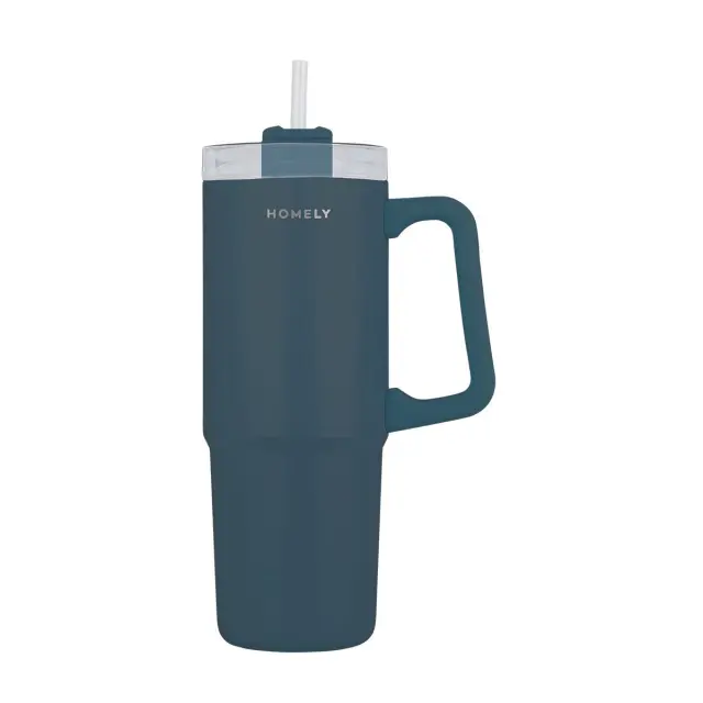 Estia Θερμος Homely Straw Tumbler XL Indigo Blue 900 ml
