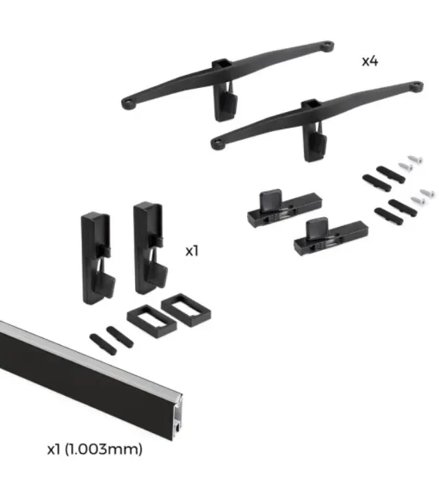 KIT ΑΡΘΡΩΤΩΝ ΠΛΑΙΣΙΩΝ ΡΑΦΙΕΡΑΣ ΓΙΑ 4 ΡΑΦΙΑ & 1 ΣΩΛΗΝΑ (ΧΩΡΙΣ ΤΑ ΞΥΛΙΝΑ ΣΤΟΙΧΕΙΑ) EMUCA ZERO 7022354 ΜΑΥΡΟ ΜΑΤ 2