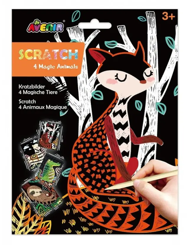 Avenir Scratch 4 Magic Animals Σετ Χειροτεχνίας Ξυστό με 4 Μαγικά Ζώα για Παιδιά 3+