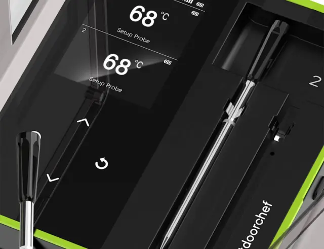 Ασύρματο Θερμόμετρο BBQ Outdoorchef Easy Check Dual με δύο ακίδες, Bluetooth με διαστάσεις 15x13.3x3cm18.491.95 2