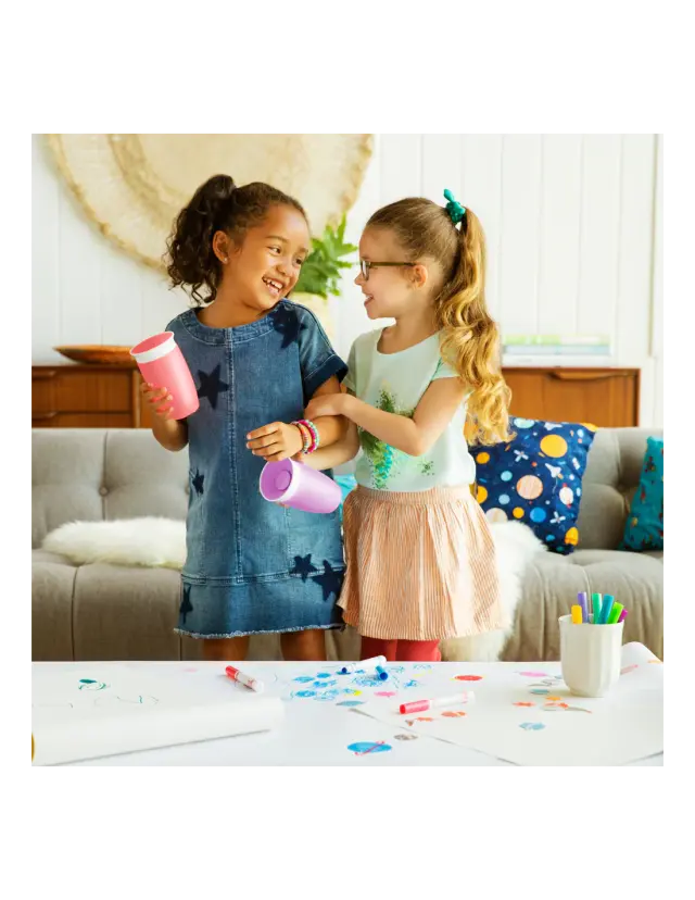Παιδικό Ποτηράκι "Miracle Sippy Cup 360°" από Πλαστικό για 12m+ 296ml Ροζ - Munchkin 3
