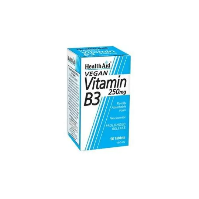HEALTH AID Vitamin B3 Niacin, Συμπλήρωμα Διατροφής για το Νευρικό Σύστημα 250mg, 90tabs