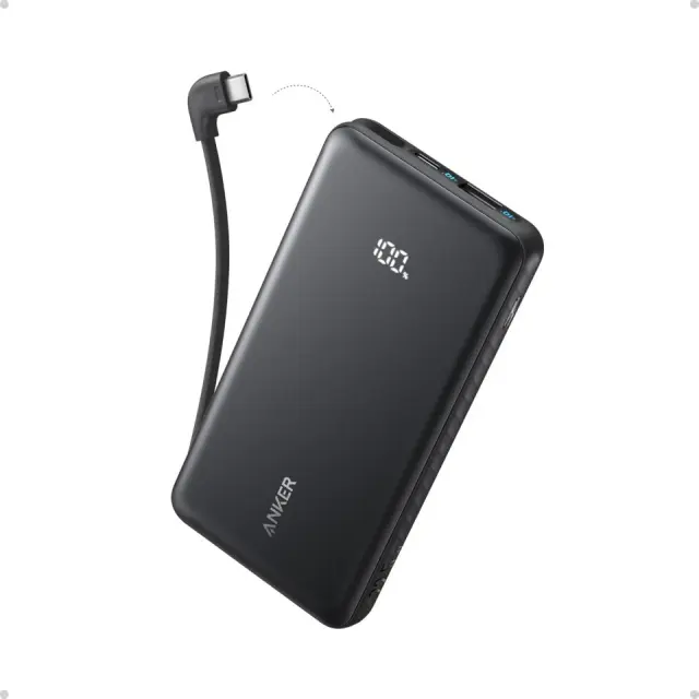 PowerBank Anker Zolo (10K, 22.5W, Built-In USB-C Cable) 10000mAh Black (A110DH11)