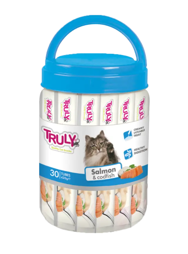 Truly - Creamy Lickable Salmon and Codfish - 420g - Pet Supplies