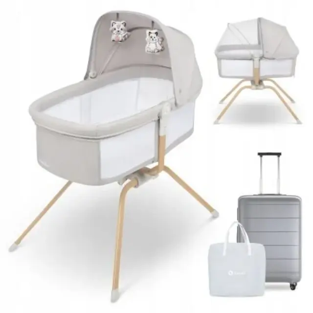 Lionelo Malin Πτυσσόμενο Λίκνο 3 σε 1 Beige Sand