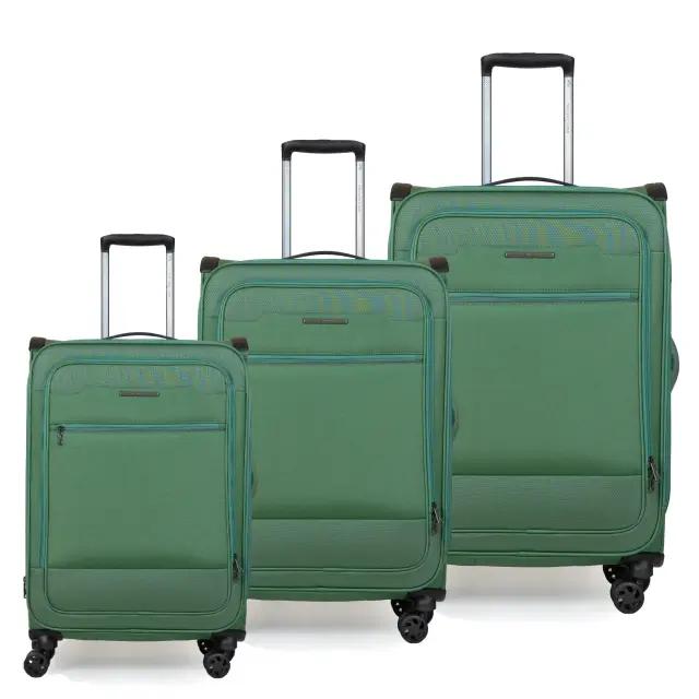 Βαλίτσες Υφασμάτινες σετ τριάδα Newcom N1510 green - Large, Medium, Small