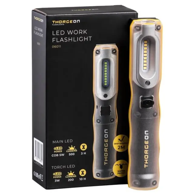 Flashlight LED WORK 5W + 3W IP54 with magn.