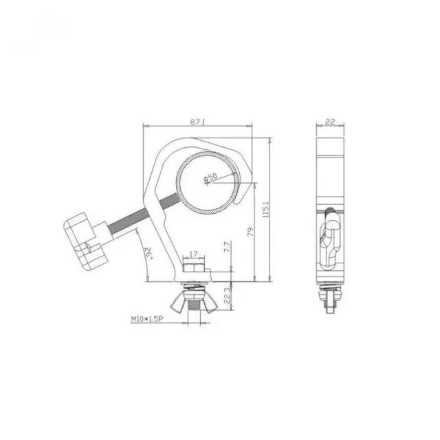 STAND4ME CLAMP BRACKET For LIGHTING Up To 50KG 48-51mm Silver 2
