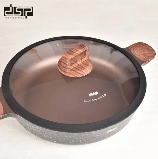 Ρηχή κατσαρόλα αντικολλητική με καπάκι - 2.7L - CA004-BS24-Black - DSP - 563769 2