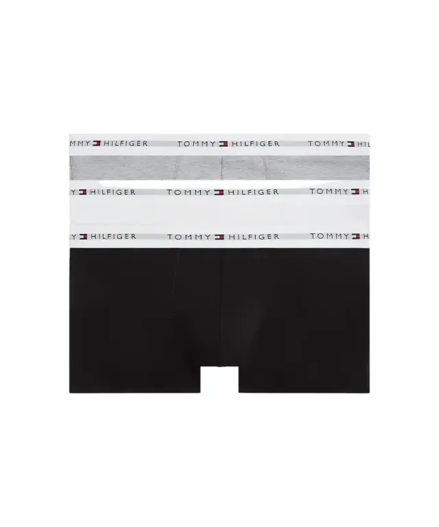 Tommy Hilfiger - Ανδρικά Μποξεράκια 3Pack Signature Waistband UM0UM03752-0WL Μαύρο/Γκρι/Λευκό