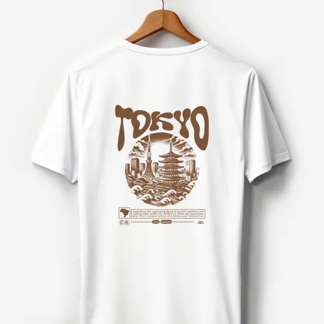 T-shirt Noshame® Λευκό με τύπωμα Tokyo - 122521 - XXL 2