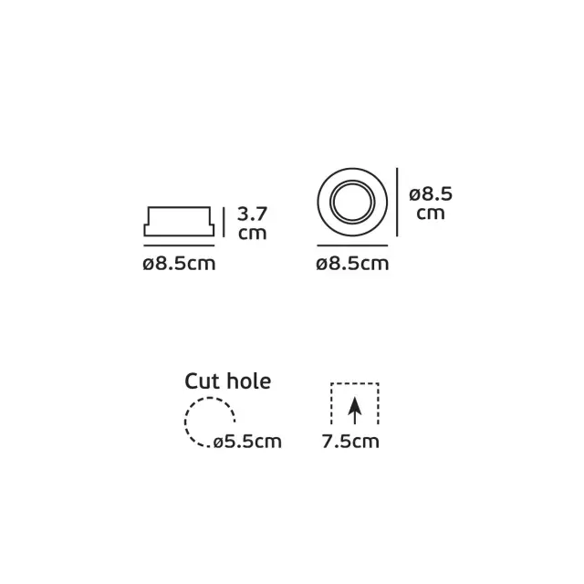 Woof 03058/MC Σποτ στρογγυλό σταθερό IP65 ø8.5cm νίκελ ματ Nickel 3