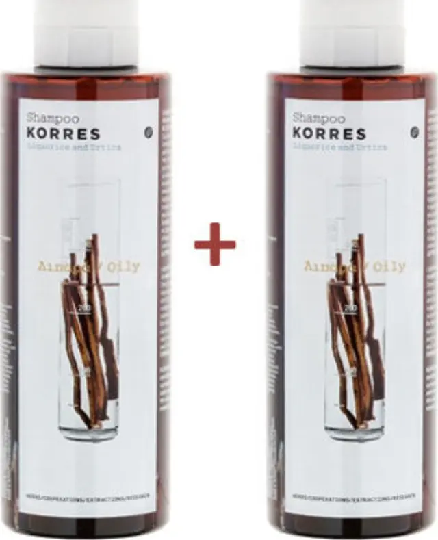 Korres Licorice & Urtica Σαμπουάν Γενικής Χρήσης για Λιπαρά Μαλλιά 2x250ml 2