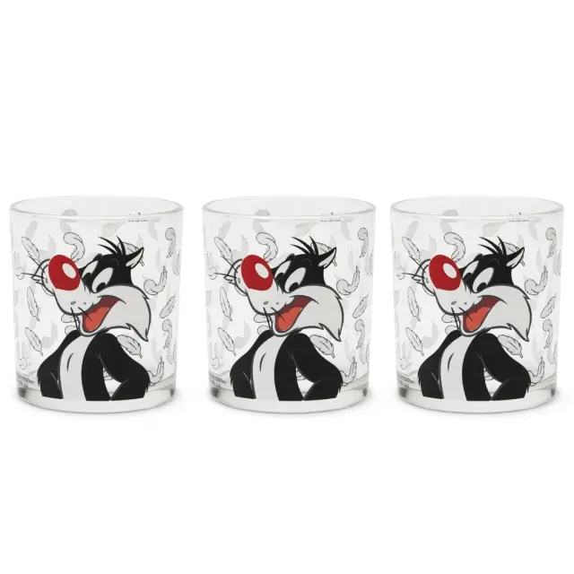 Excelsa Σετ (3τμχ) γυάλινα ποτήρια 250ml Looney Tunes: Sylvester