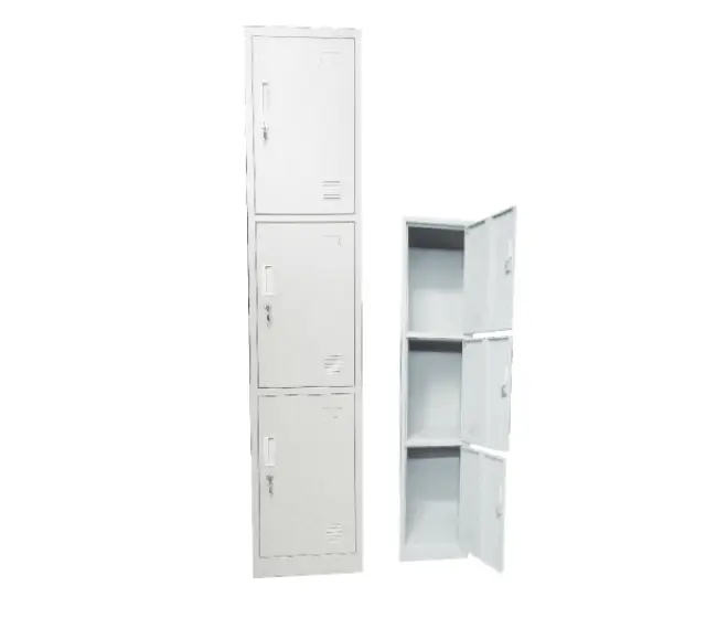 Ντουλάπι LOCKER 3 Θέσεων Μεταλλικό 38x45x185cm Λευκό