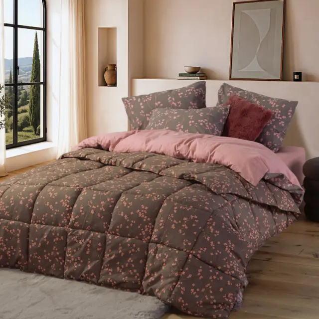 Πάπλωμα Υπέρδιπλο Floriva 240x220 Nef Nef Homeware, ΕΞΩΤΕΡΙΚΑ:100% ΜΙΚΡ.-ΕΣΩΤΕΡΙΚΑ:100% ΠΟΛ. - BROWN (040989) 2