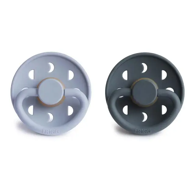 Σετ 2 Πιπίλες Latex FRIGG Moon Phase Powder Blue/Slate 0-6 Μηνών Baby Oliver 2