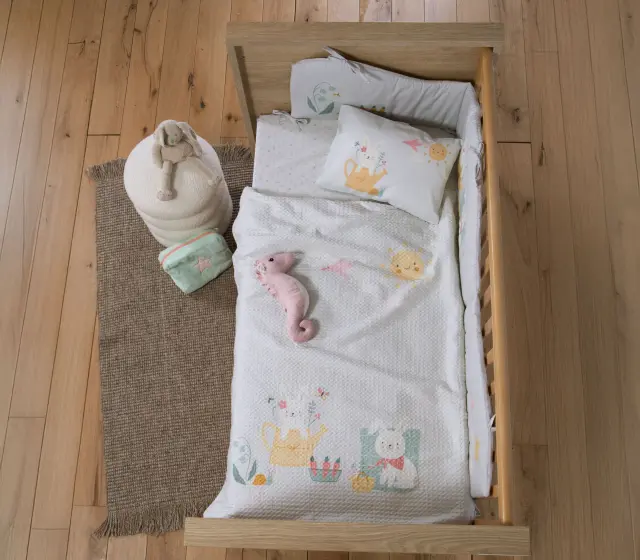 Nef-Nef Homeware Βρεφική Κουβέρτα Πικέ Αγκαλιάς Pic Nic Together 80x110 Πράσινο 2