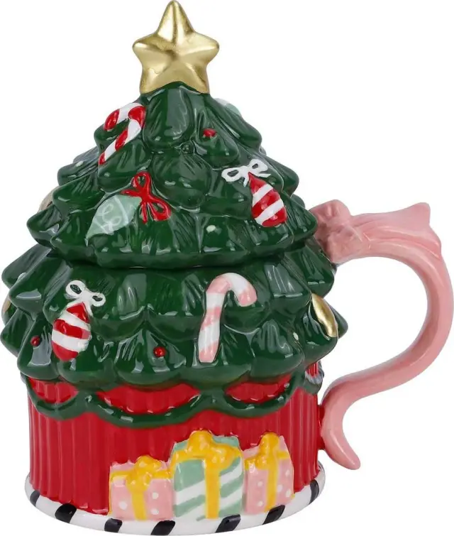 Marva Tree Κούπα Με Καπάκι Κεραμική 500ml