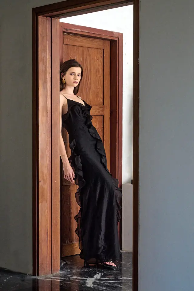 Maxi Φόρεμα με Βολάν CARETTA DRESS - XS