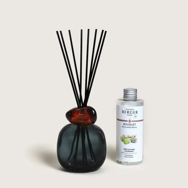 Maison Berger Paris Bouquet Diffuser Διαχύτης Αρώματος με stick s Σετ δώρου Mineral Black/Amber με άρωμα Wildness