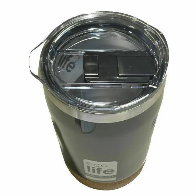 Ecolife Ποτήρι Θερμός 370ml (Hot & Cold) / Coffee Thermos: Cork Bottom (2 χρώματα) - Πράσινο σκούρο 2