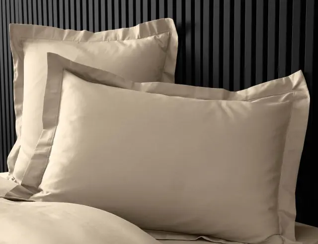 Μαξιλαροθήκη Percaline Douceur d'intérieur από βαμβάκι περκάλι 78TC, με ραφή Oxford και διαστάσεις 50x70cm - Sand 1644618 3