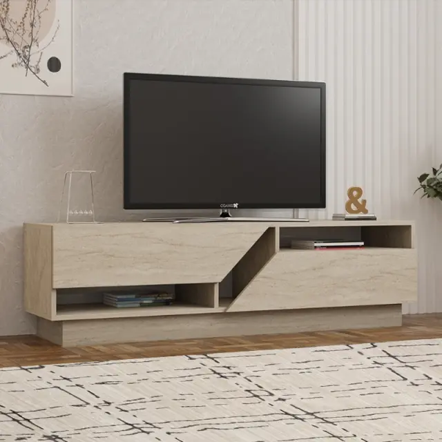 Έπιπλο τηλεόρασης Koza Megapap χρώμα travertine 160x40x45εκ.